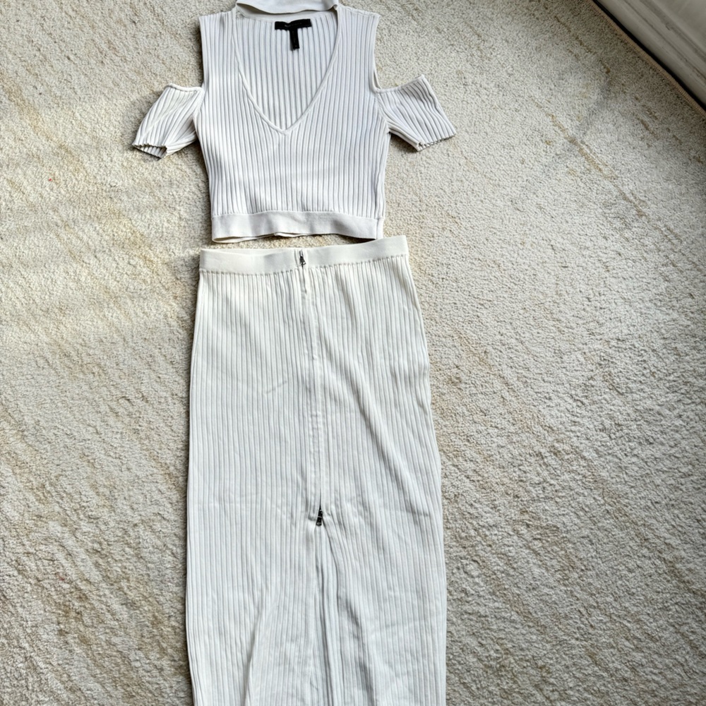 BCBG Max Azria Crop Top Sweater + Skirt Set